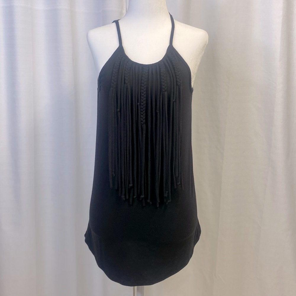 Maurice’s Black tank top with fringe Size Small